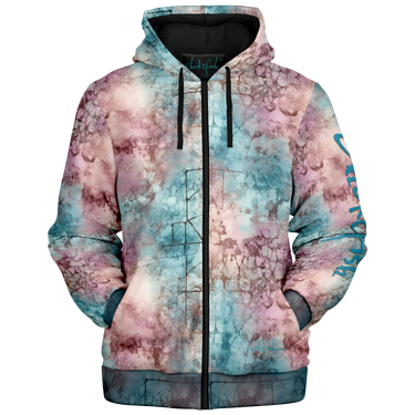 Chokefish™ Microfleece Zip-Up Hoodie Acid-Wash Colors-005B